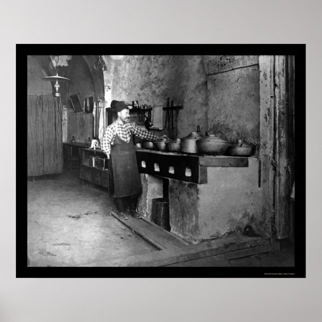 Affiches Cuisine alimentaire à Jérusalem, Palestine 1888 (Devant)