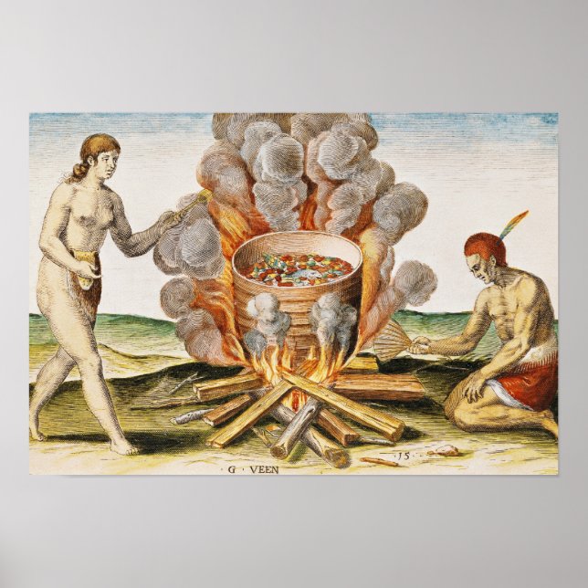 Affiches Cuisine dans un pot en terre cuite (Devant)