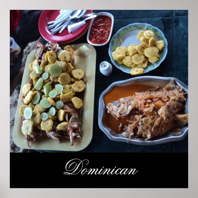 Affiches Cuisine dominicaine sur la plage (Devant)
