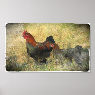 Affiches Cuivre grunge Marans de noir de toile dans le