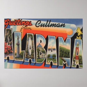 Affiches Cullman, Alabama - Scènes de grandes lettres