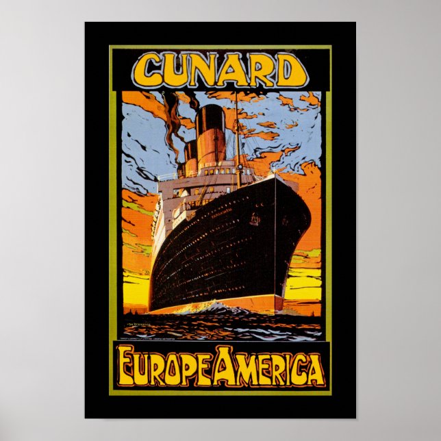 Affiches Cunard Europe-Amérique (Devant)