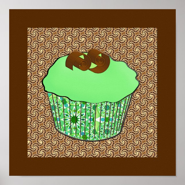 Affiches Cupcake au chocolat congelé à la menthe, Arrière - (Devant)