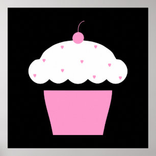 Affiches cupcake de cerise