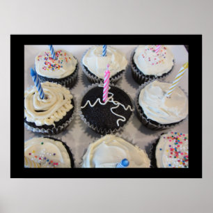 Affiches Cupcakes avec bougies