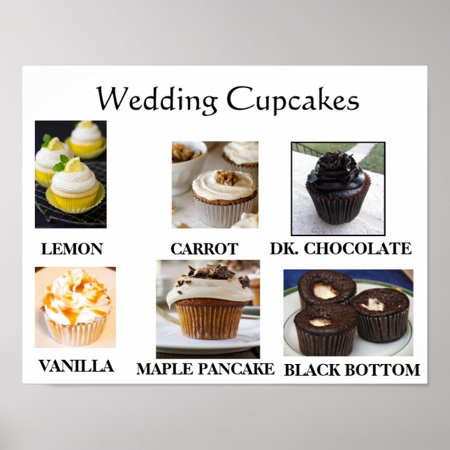 Affiches Cupcakes mariages (Devant)