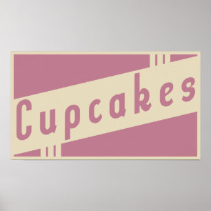 Affiches cupcakes rétro