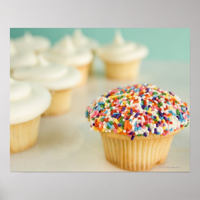 Affiches Cupcakes, se concentrer sur un devant avec (Devant)
