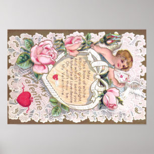 Affiches Cupide Rose Rose Dove Flèche coeur