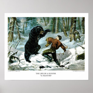 Affiches Currier et Ives : La vie d'un chasseur - une
