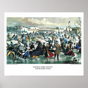 Affiches Currier et lithographie d'Ives : Hiver de Central