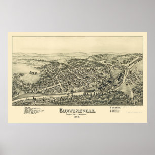 Affiches Curwensville, PA Carte panoramique - 1895
