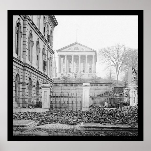 Affiches Custom House & Capitol à Richmond, VA 1865 (Devant)
