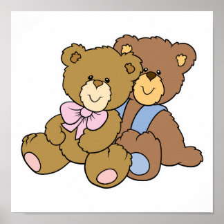 Affiches Cute Accrocher les amis les ours