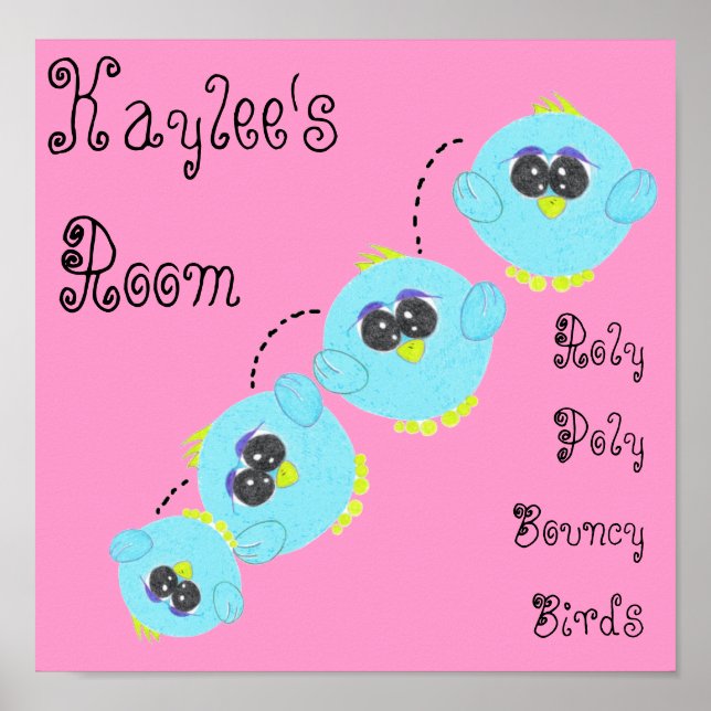 Affiches Cute Nursery Room Bird (Devant)