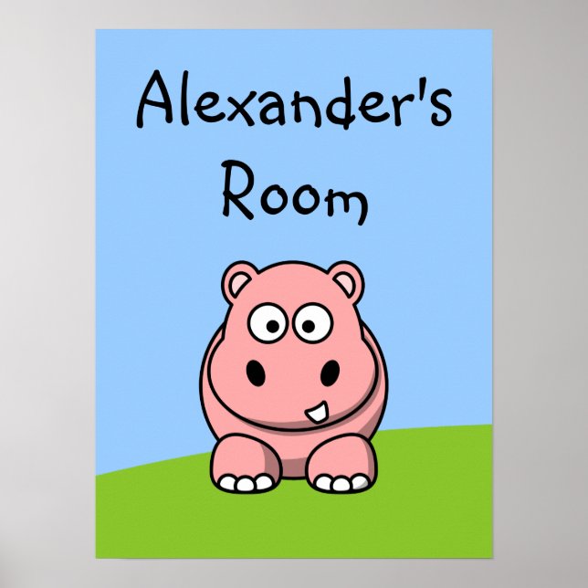 Affiches Cute Pink Hippo (Devant)