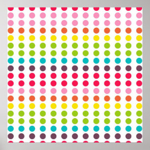 Affiches Cute Pois de couleur arc-en-ciel