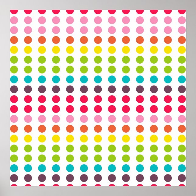 Affiches Cute Pois de couleur arc-en-ciel (Devant)