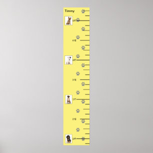Affiches Cute Puppies Growth Chart