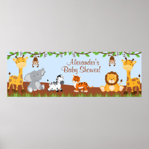 Affiches Cute Safari Jungle Animaux garçon Baby shower bann