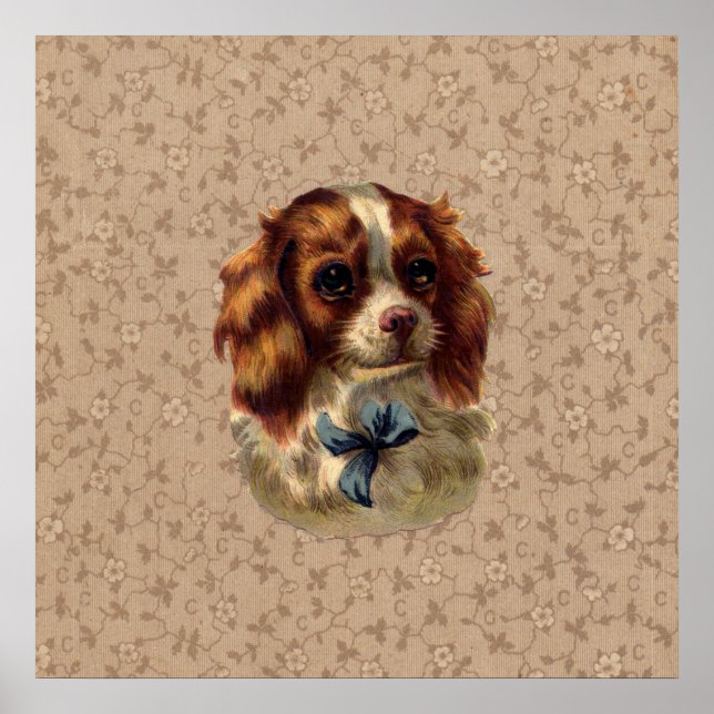Affiches Cute Vintage Dog Print (Devant)