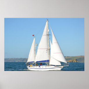 Affiches Cutter Ketch sous voile intégral