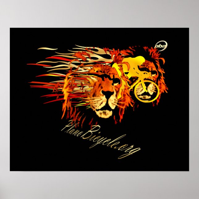 Affiches Cycle comme un lion sur Fire Plano Texas Cycling (Devant)