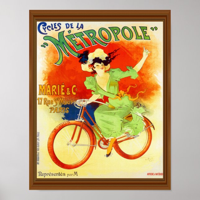 Affiches Cycles de la Métropole Vélo Vintage français (Devant)
