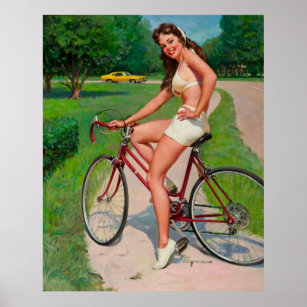 Affiches Cycliste vélo vintage Pin up Girl