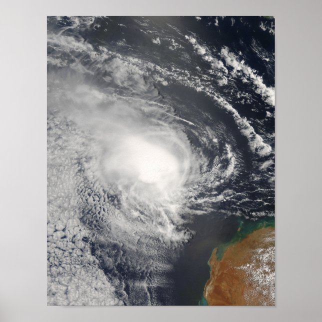 Affiches Cyclone tropical Jacob approchant l'Australie (Devant)