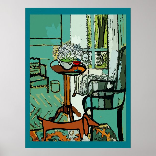 Affiches Dachshund Chambre Lit (Devant)