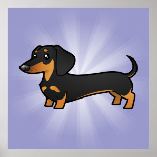 Affiches Dachshund de dessin (manteau lisse)