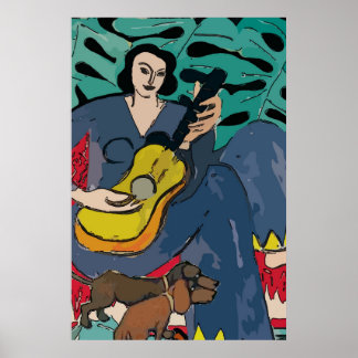Affiches Dachshund et Guitare