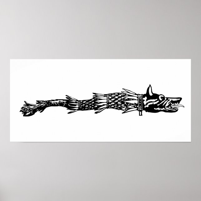 Affiches dacia wolf drapeau du serpent histoire de la rouma (Devant)