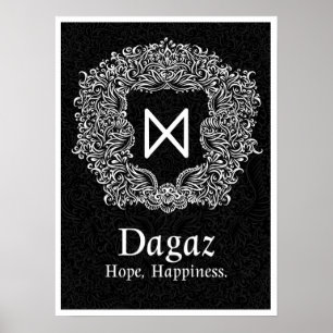 Affiches Dagaz /Happiness/ Version noire
