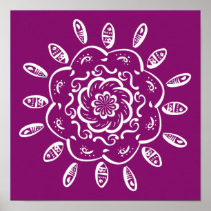 Affiches Dahlia Mandala