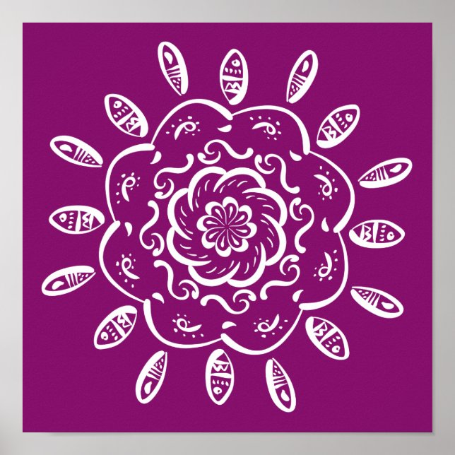 Affiches Dahlia Mandala (Devant)