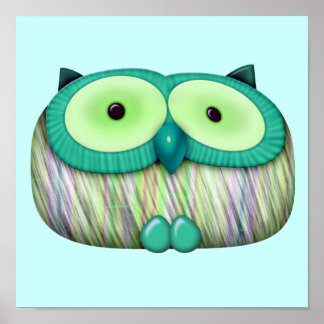 Affiches dainty aqua owl