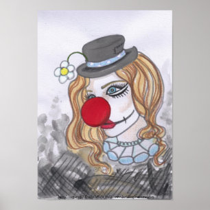 Affiches Daisy Clown Girl Portrait de l'imaginaire d'art