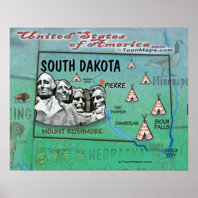Affiches Dakota du Sud USA (Devant)