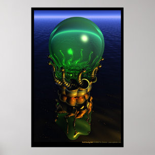 Affiches Dali regardant la boule fixement