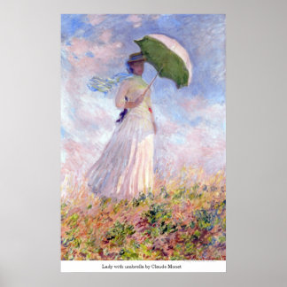 Affiches Dame avec parapluie par Claude Monet
