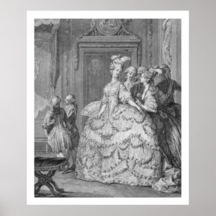 Affiches Dame de honneur de la Reine, gravée par P.A. Mart