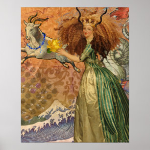 Affiches Dame de la Renaissance Capricorne Fantaisie Zodiaq