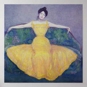 Affiches Dame en robe jaune, 1899