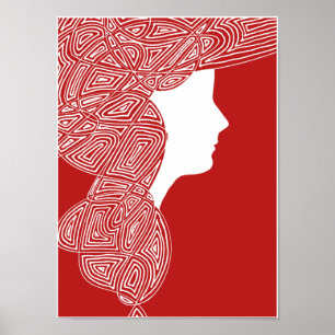Affiches Dame rouge