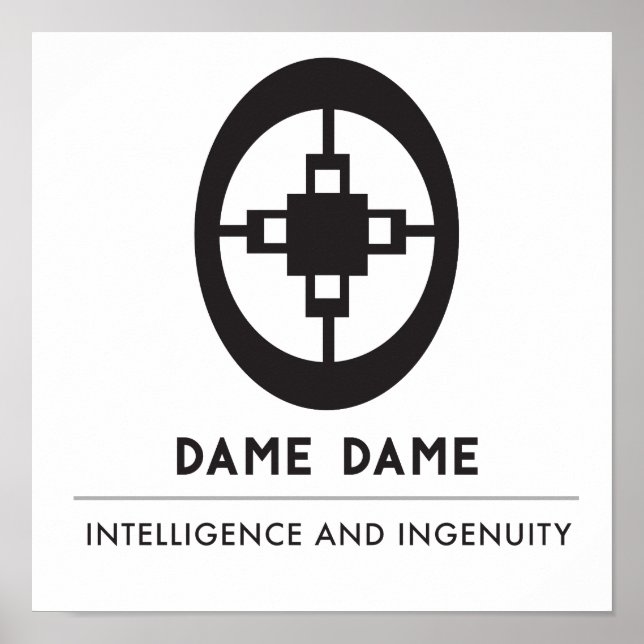 Affiches Dame | Symbole de l'intelligence et de l'ingéniosi (Devant)