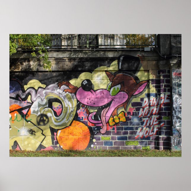 Affiches Dance With The Wolf Graffiti (Devant)