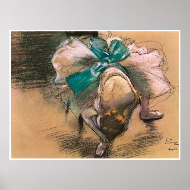 Affiches Dancer Tying her Shoe Ribbon, 1886, Edgar Degas (Devant)