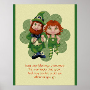 Affiches Dancing Leprecauns Pixel Art St. Patrick's Day